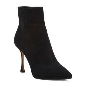 VINCE CAMUTO Suede Pitonda Booties - Black - 11